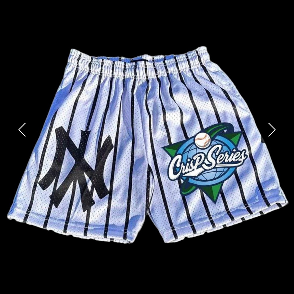 Crisp Black Pinstripe Shorts